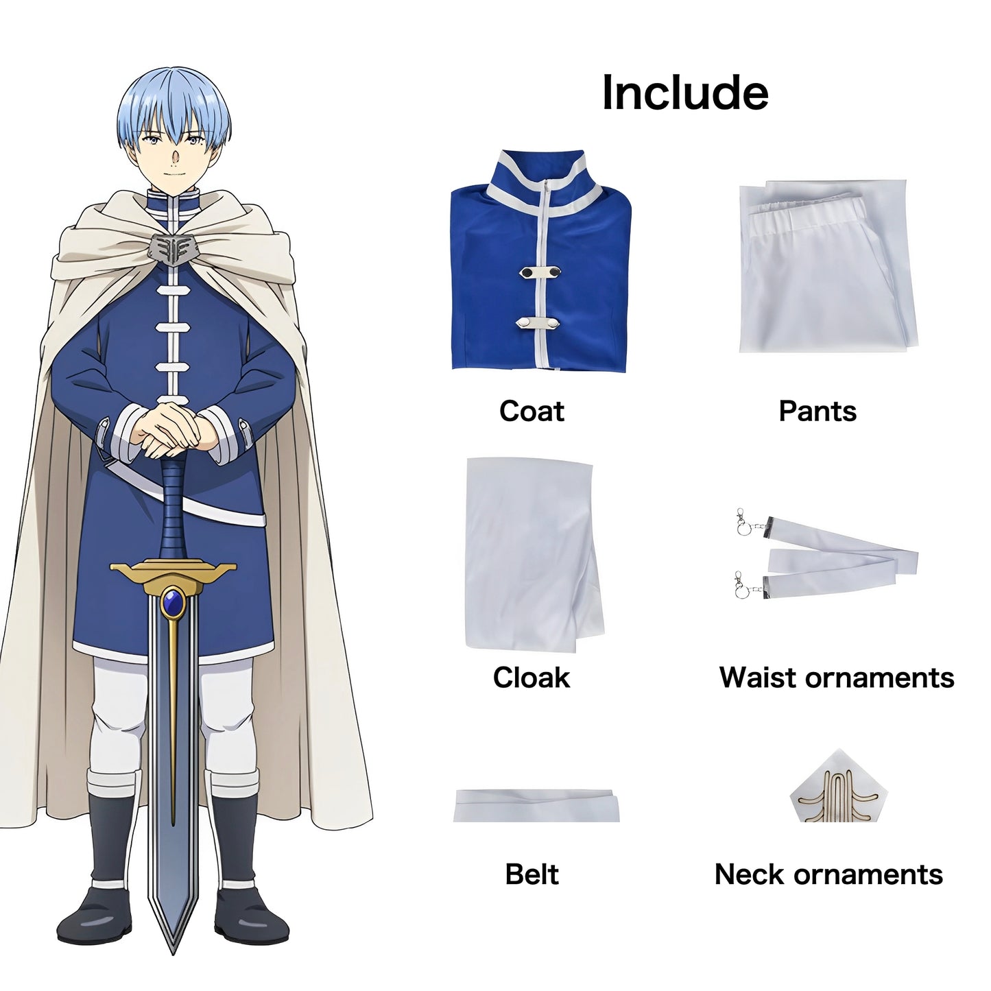Himmel Cosplay Set with a Wig Frieren Beyond Journey's End Anime Japan