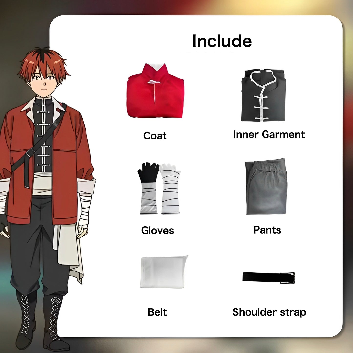 Stark Cosplay Set with a Wig Frieren Beyond Journey's End Anime Japan