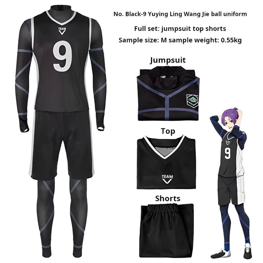 Reo Mikage Cosplay Set (Black 9) Wig Blue Rock Anime Japan